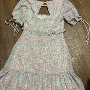 Floral Puff Sleeve Adults Dress